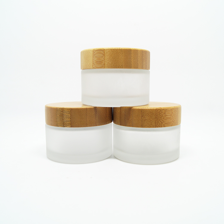 30ml 30g bamboo wooden lids frosted cream jars