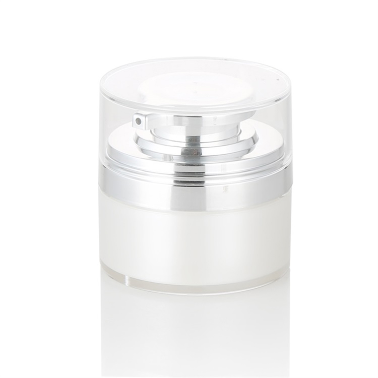 30ml 30g white plastic airless press cream jar