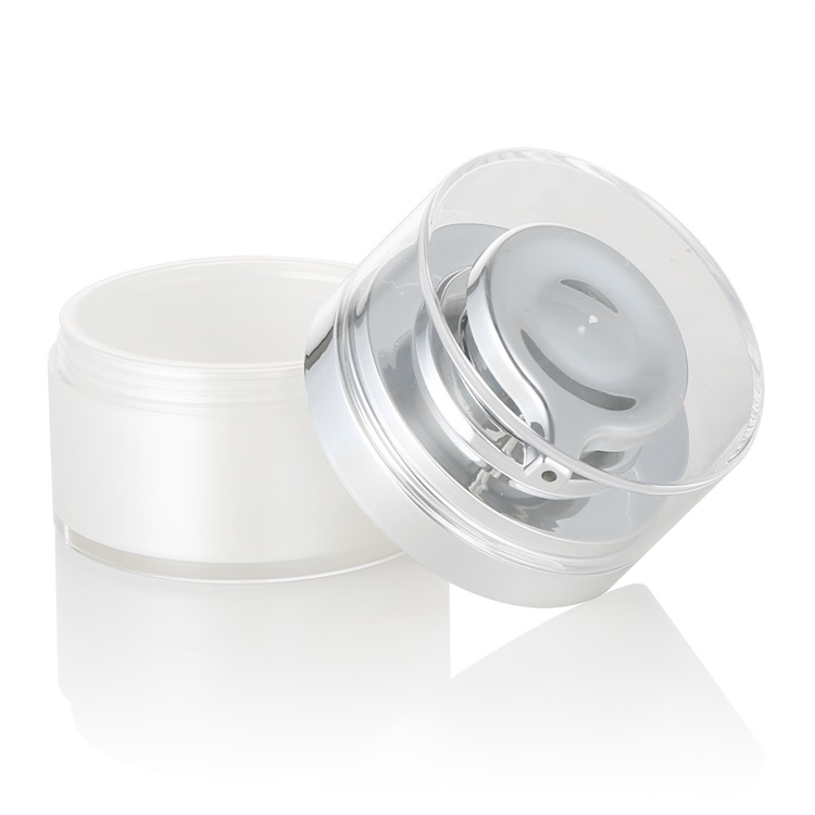 30ml 30g white plastic airless press cream jar