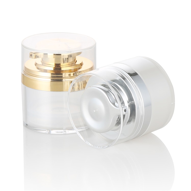 30ml 30g white plastic airless press cream jar