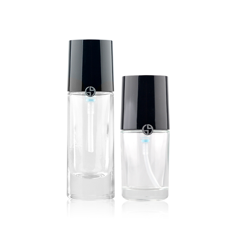 30ml 35ml empty glass cosmetic makeup packaging pump foundation bottle