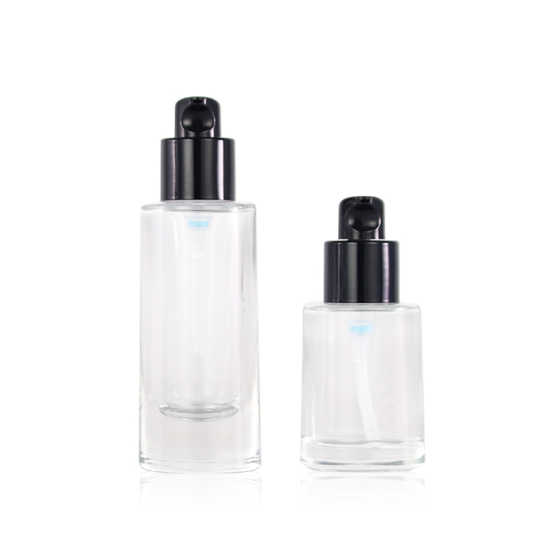 30ml 35ml empty glass cosmetic makeup packaging pump foundation bottle