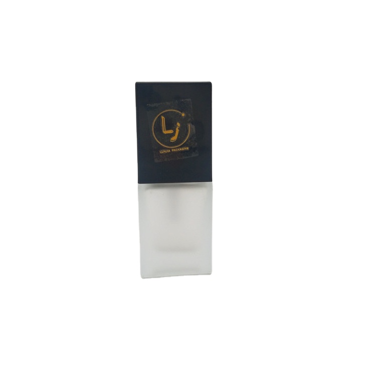 30ml 40 ml empty makeup liquid clear glass foundation bottle with black pump for cosmetics