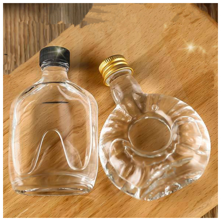 30ml 40ml 50ml 100ml Mini Small Sample Alcohol Juice Drinks Glass Wine Liquor Bottle with Screw Cap