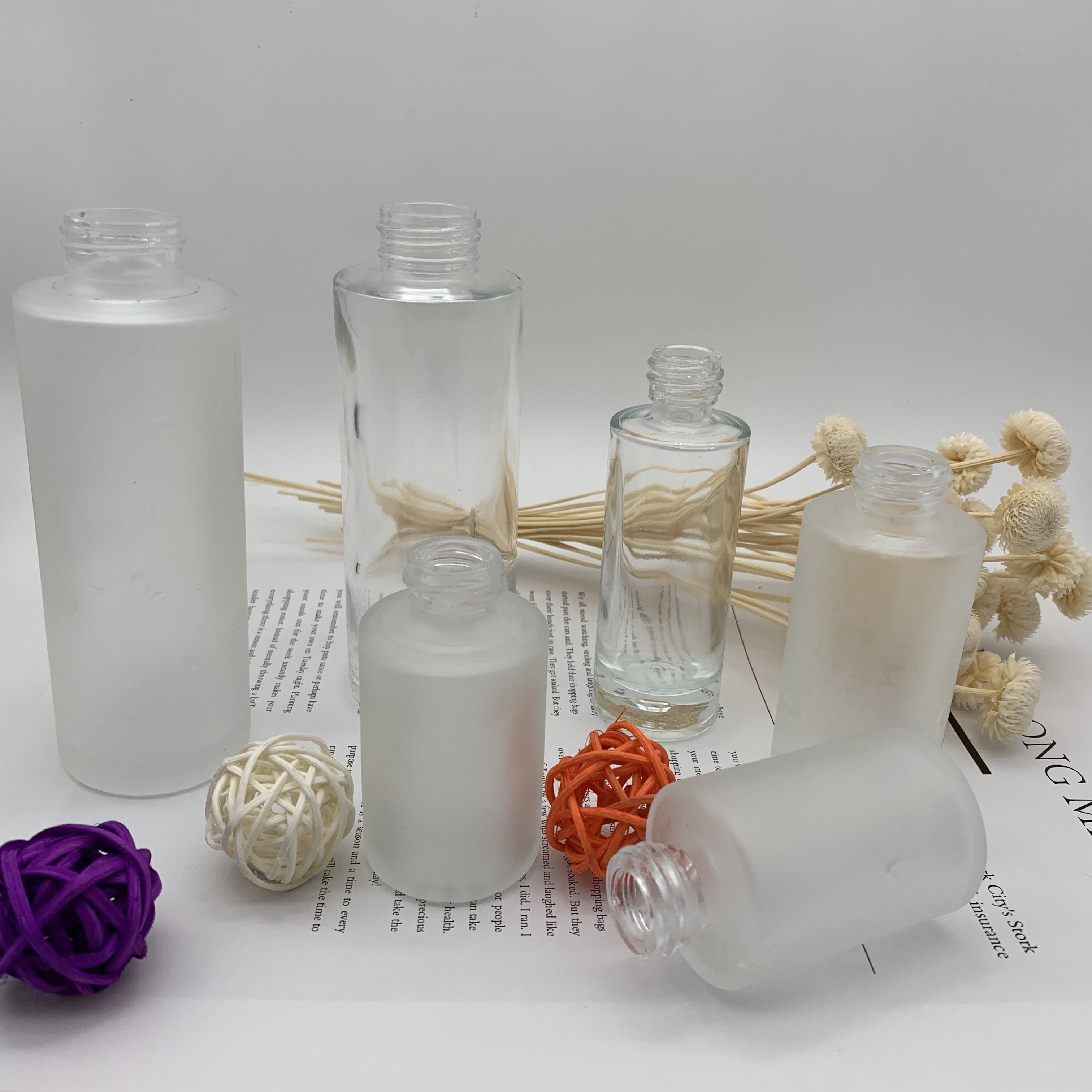 30ml 40ml 50ml 60ml 100ml Glass Bottle Frosted Glass Bottle Transparent Dropper Bottle