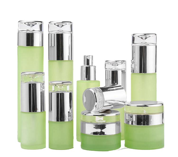30ml 40ml 50ml 60ml 80ml 100ml 120ml Cosmetic Packaging Round Glass Lotion Bottle with Lotion Pump