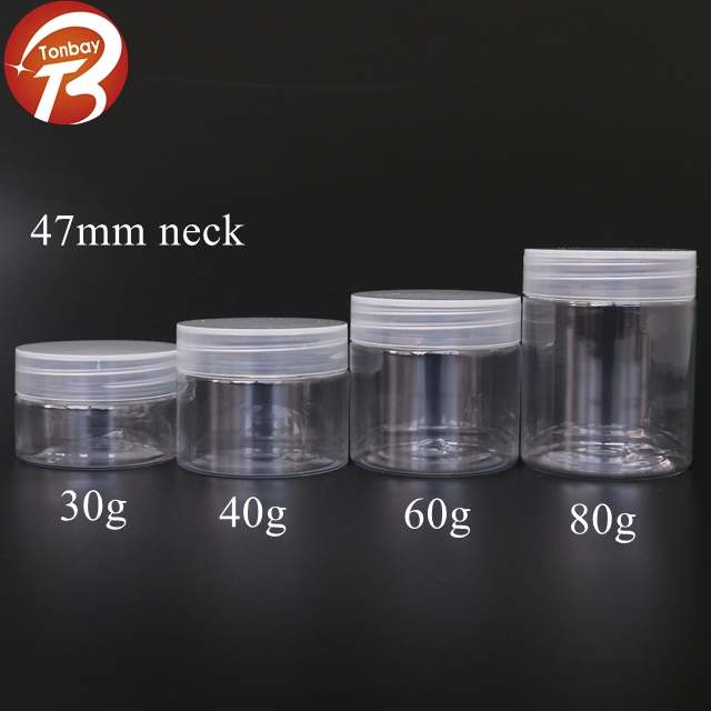 30ml 40ml 50ml 60ml 80ml 120ml 100ml 150ml 200ml 250ml 300ml clear PET plastic jar