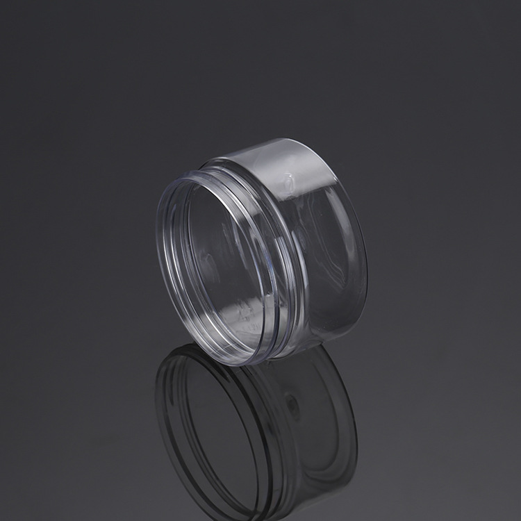 30ml 40ml 50ml Mini PET Plastic Clear Round Storage Container Wide Mouth Jar with Black lids