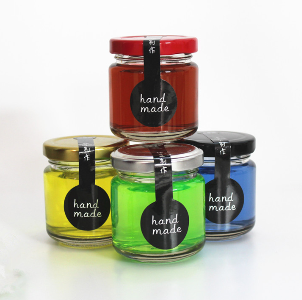 30ml 40ml 50ml Mini glass jam jar honey pot bottle with Gold lug lid