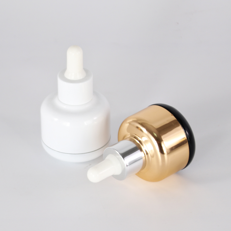 30ml 40ml 50ml shiny electroplate Luxury Skin Care Packaging Essential oil Glass Bottle with Dropper