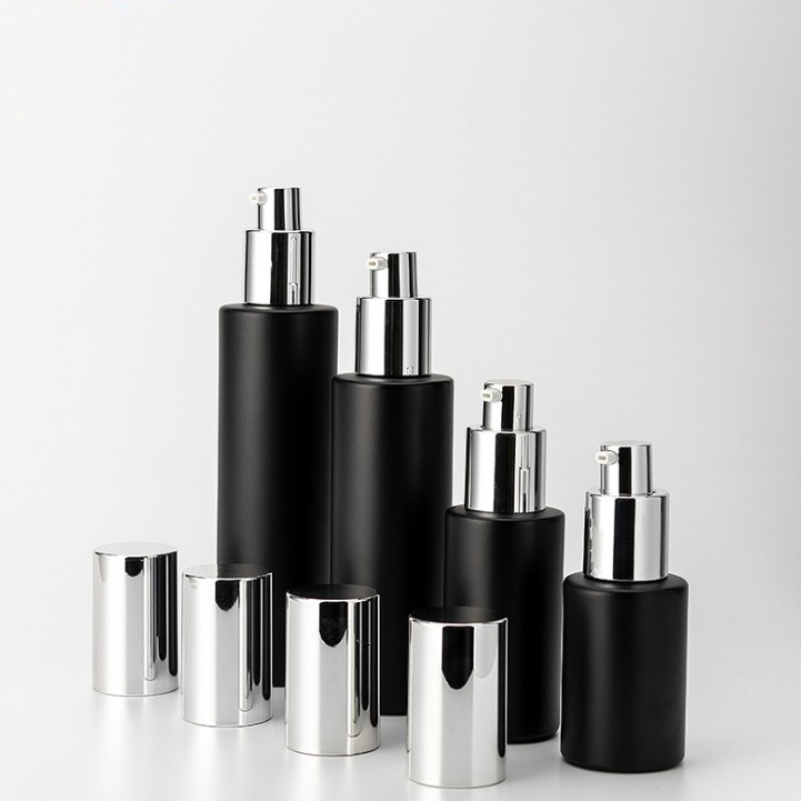 30ml 40ml 60ml 80ml 100ml 120ml 30g 50g matte frosted black cosmetic containers and packaging cosmetic bottles and jars sets