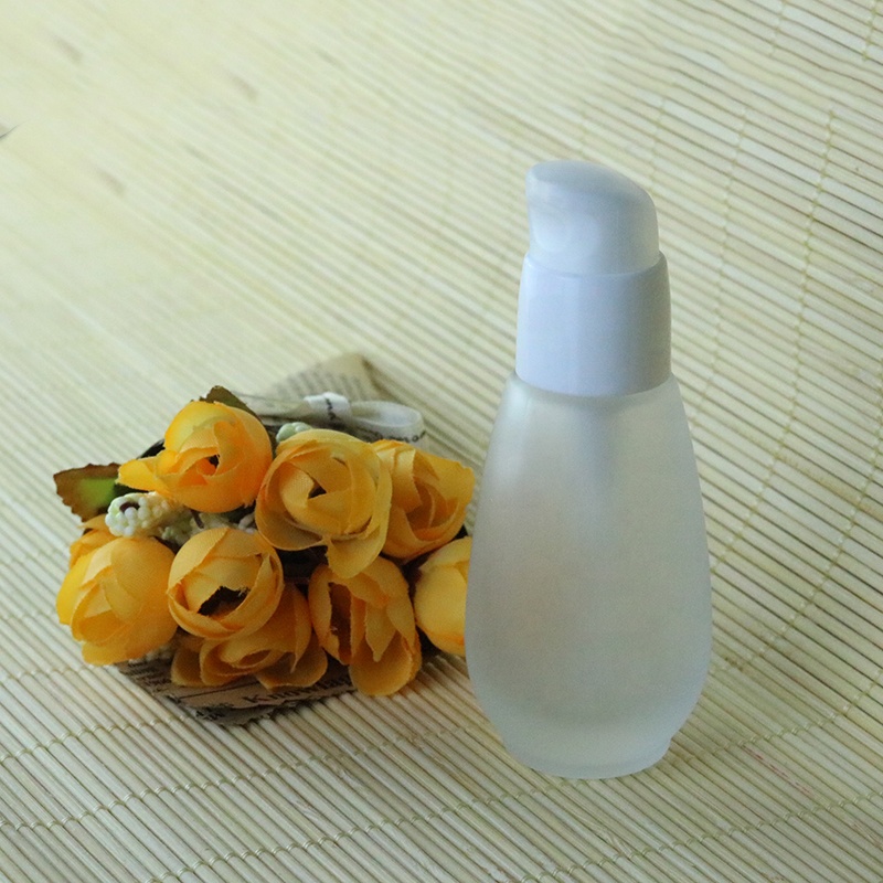 30ml 40ml Unique Clear Frosted Serum Emulsion Cosmetic Cream Pump Dispenser Glass Serum bottle (EPG15)