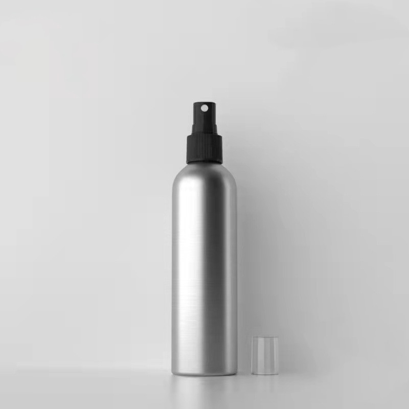 30ml 50 ml 60ml 80ml 100ml 150ml 200ml 250ml aluminum cap on aluminum bottle black aluminum bottle matte spray