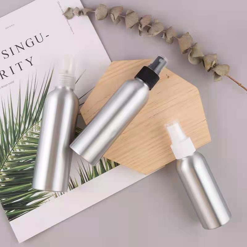 30ml 50 ml 60ml 80ml 100ml 150ml 200ml 250ml aluminum cap on aluminum bottle black aluminum bottle matte spray