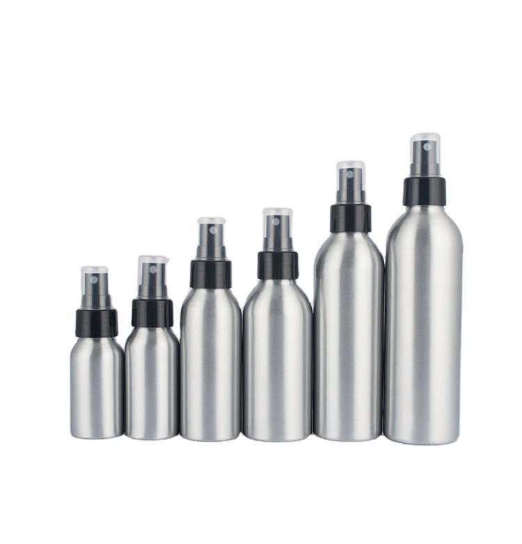 30ml-500ml Custom Empty Refill Aluminum Metal Mist Spray Bottle with White Black Sprayer