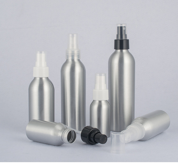 30ml-500ml Custom Empty Refill Aluminum Metal Mist Spray Bottle with White Black Sprayer