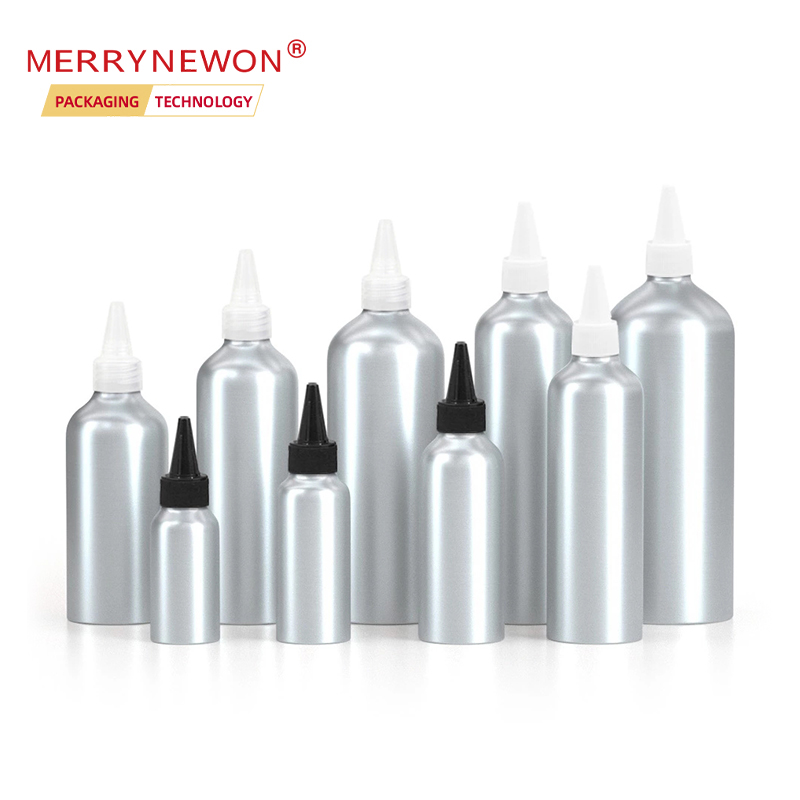 30ml 50ml 100ml 120ml 150ml 200ml 250ml 500ml aluminum bottle with pointed mouth lid factory price