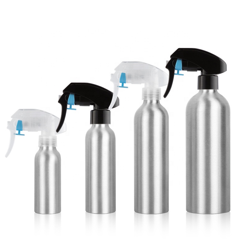 30ml 50ml 100ml 120ml 150ml 200ml 250ml 500ml aluminum bottle with trigger spray cap for perfume cosmetic packing