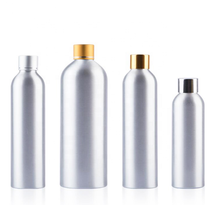 30ml 50ml 100ml 120ml 150ml 200ml 250ml 500ml aluminum bottles with gold/silver caps