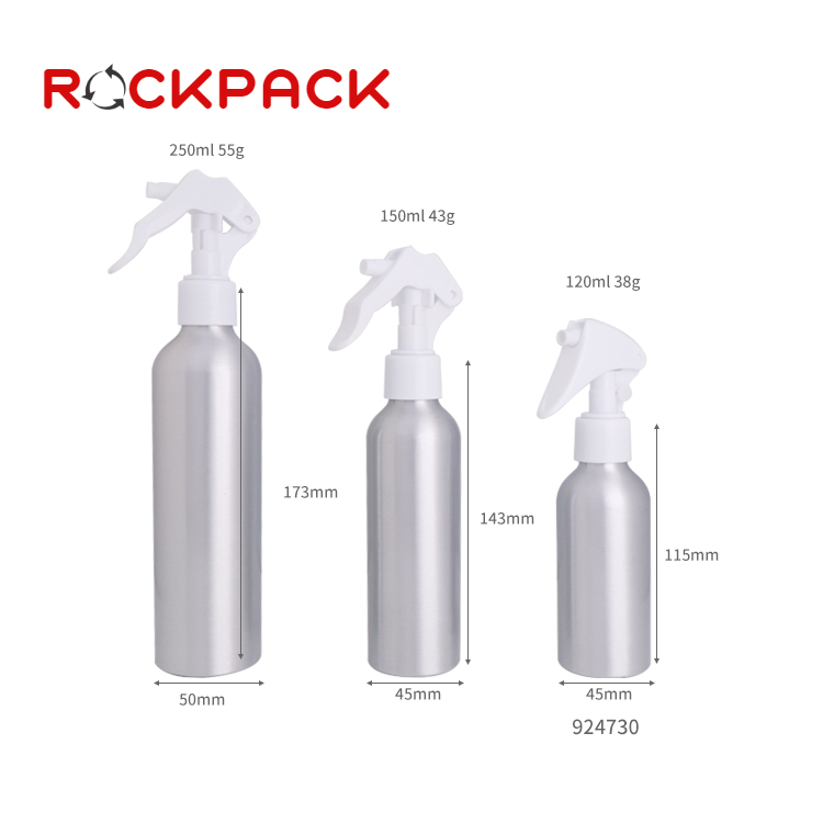30ml 50ml 100ml 120ml 150ml 250ml Customized cosmetic empty fine mist 500ml aluminum spray bottle with trigger spray