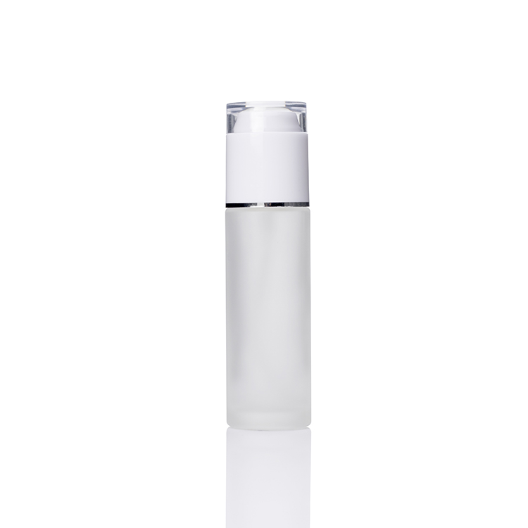 30ml 50ml 100ml 120ml 150ml round thick frosted matte white cosmetic packaging bottle for body lotion with plastic white pump