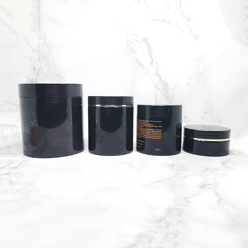 30ml 50ml 100ml 120ml 200ml 250ml 500ml cosmetic packaging clear amber black pet plastic cream jar with plastic lid