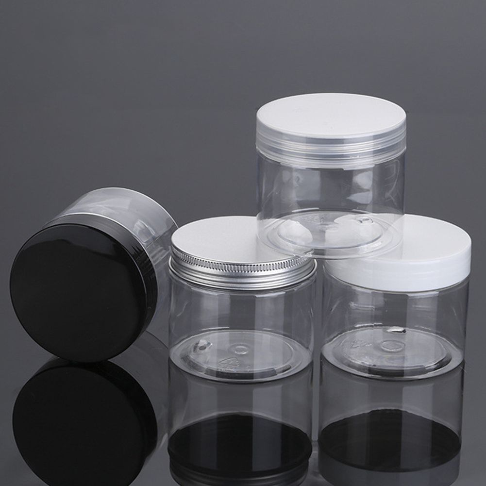 30ml 50ml 100ml 120ml, 200ml 250ml 500ml cosmetic packaging clear amber black pet plastic cream jar with plastic lid/