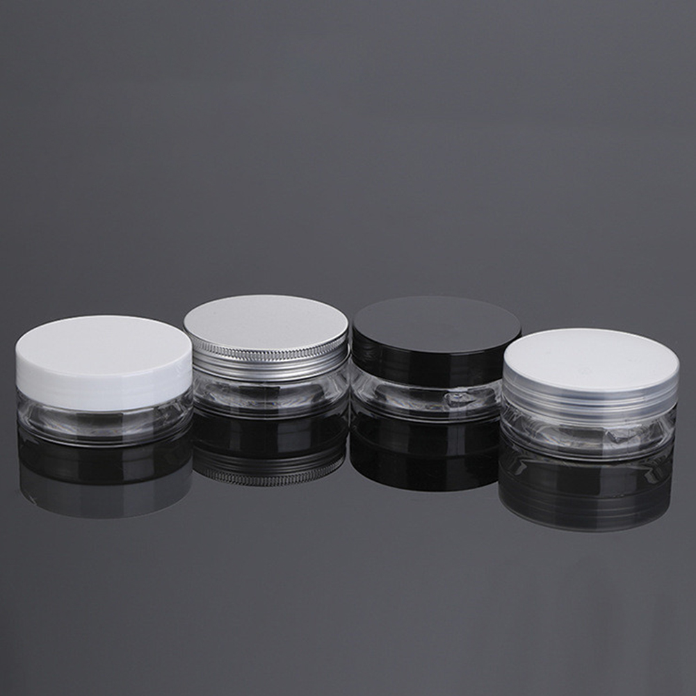 30ml 50ml 100ml 120ml, 200ml 250ml 500ml cosmetic packaging clear amber black pet plastic cream jar with plastic lid/