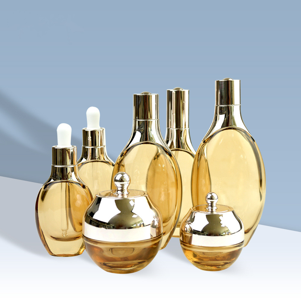 30ml 50ml 100ml 120ml Cosmetic Glass Essential Oil Bottle Factory with lotion pump 30ml 50ml Cosmetic Packaging Glass Jar