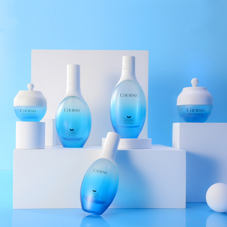 30ml 50ml 100ml 120ml Cosmetic Glass Essential Oil Bottle Factory with lotion pump 30ml 50ml Cosmetic Packaging Glass Jar