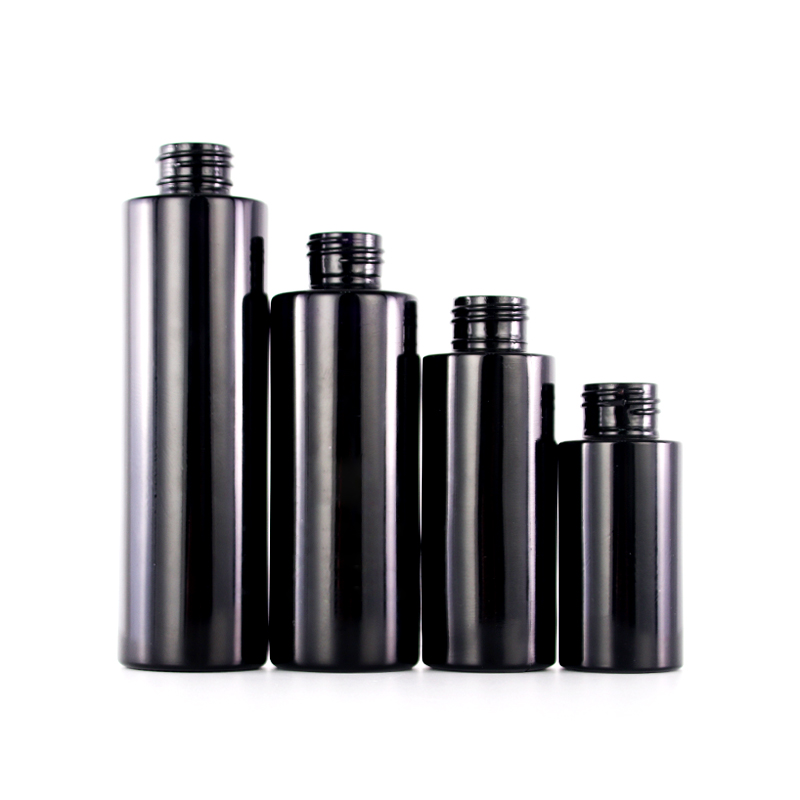 30ml 50ml 100ml 120ml dark violet cosmetic glass lotion pump bottle