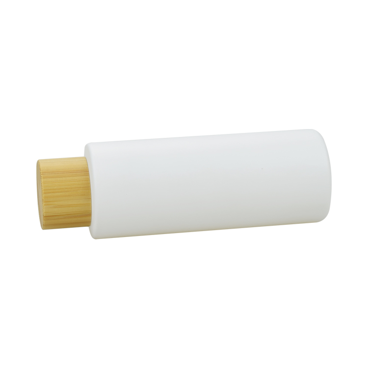 30ml 50ml 100ml 120ml mat white cosmetic toner glass bottle bamboo cap with screw caps