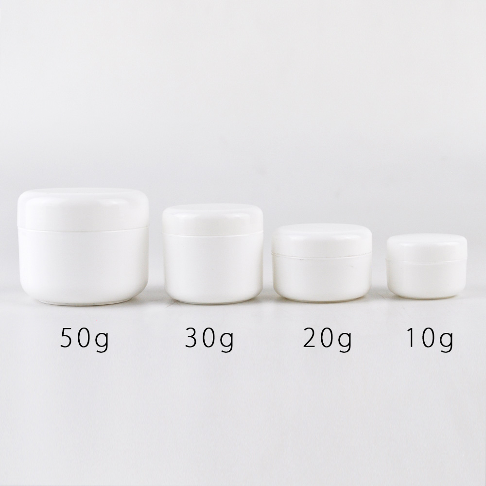 30ml 50ml 100ml 150ml 250ml white plastic cosmetic cream container hair oil jar with silver gold line
