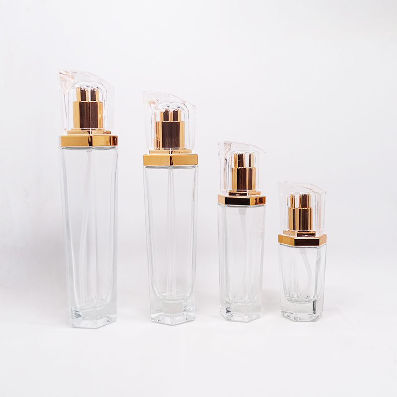 30ml 50ml 100ml 15g 30g 50g classic round golden glass cosmetic bottle set envases de vidrio frasco cosmetic containers