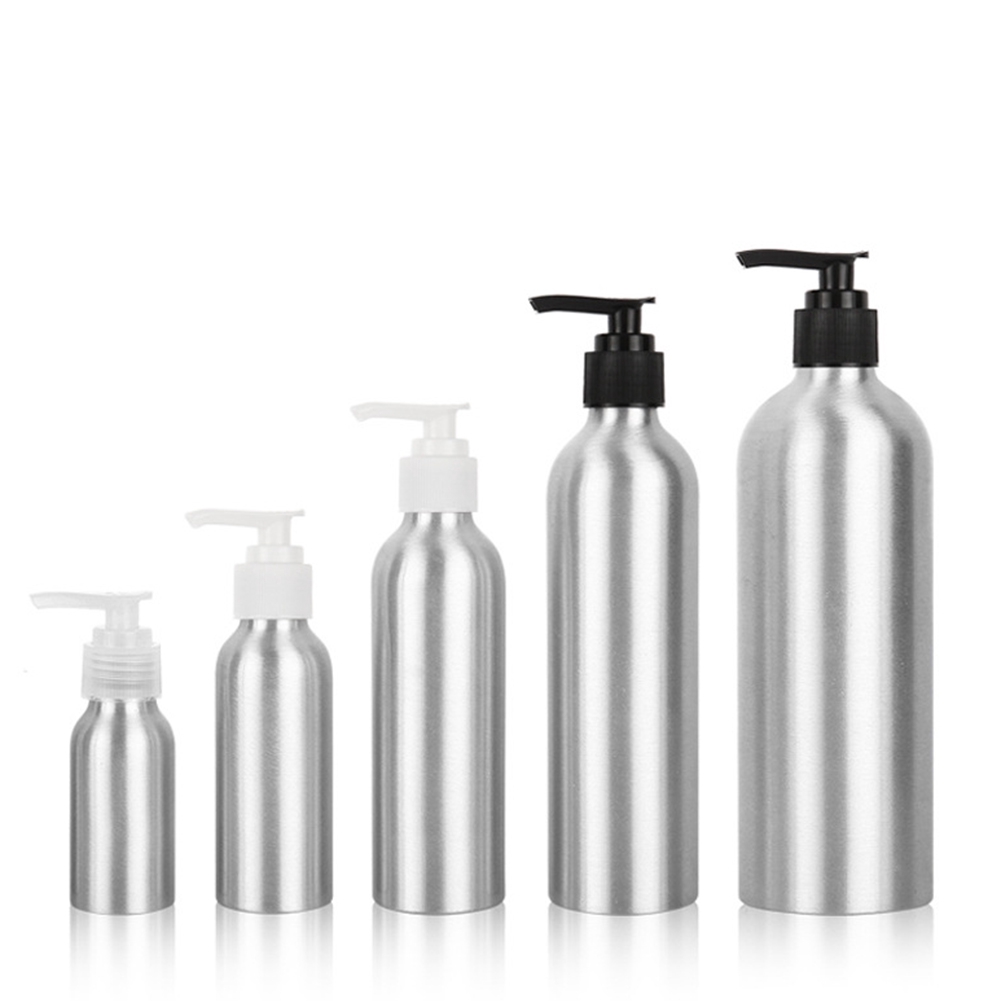 30ml 50ml 100ml 200ml 250ml 300ml 500ml silver black gold pump alu bottle shampoo lotion pump bottle aluminum mist spray bottle