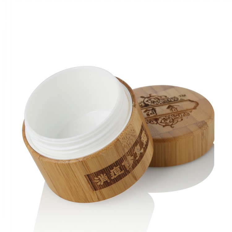 30ml 50ml 100ml 200ml logo engraving body butter jars eco friendly cosmetic containers cream bamboo jar with lid