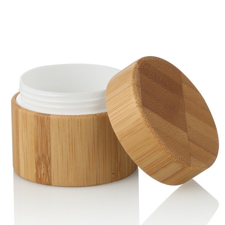 30ml 50ml 100ml 200ml logo engraving body butter jars eco friendly cosmetic containers cream bamboo jar with lid