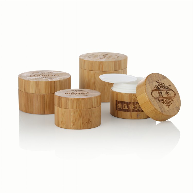 30ml 50ml 100ml 200ml logo engraving body butter jars eco friendly cosmetic containers cream bamboo jar with lid