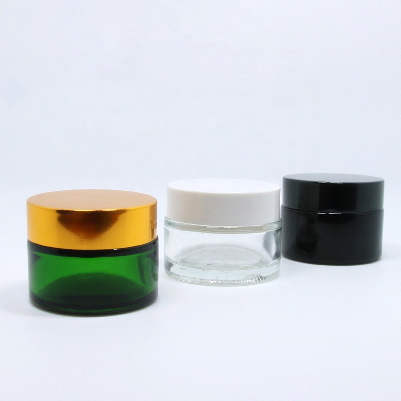 30ml 50ml 100ml 8 oz frosted matte black glass cosmetic cream jar