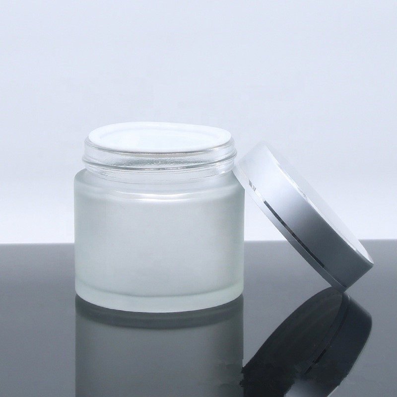 30ml 50ml 100ml 8 oz frosted matte black glass cosmetic cream jar