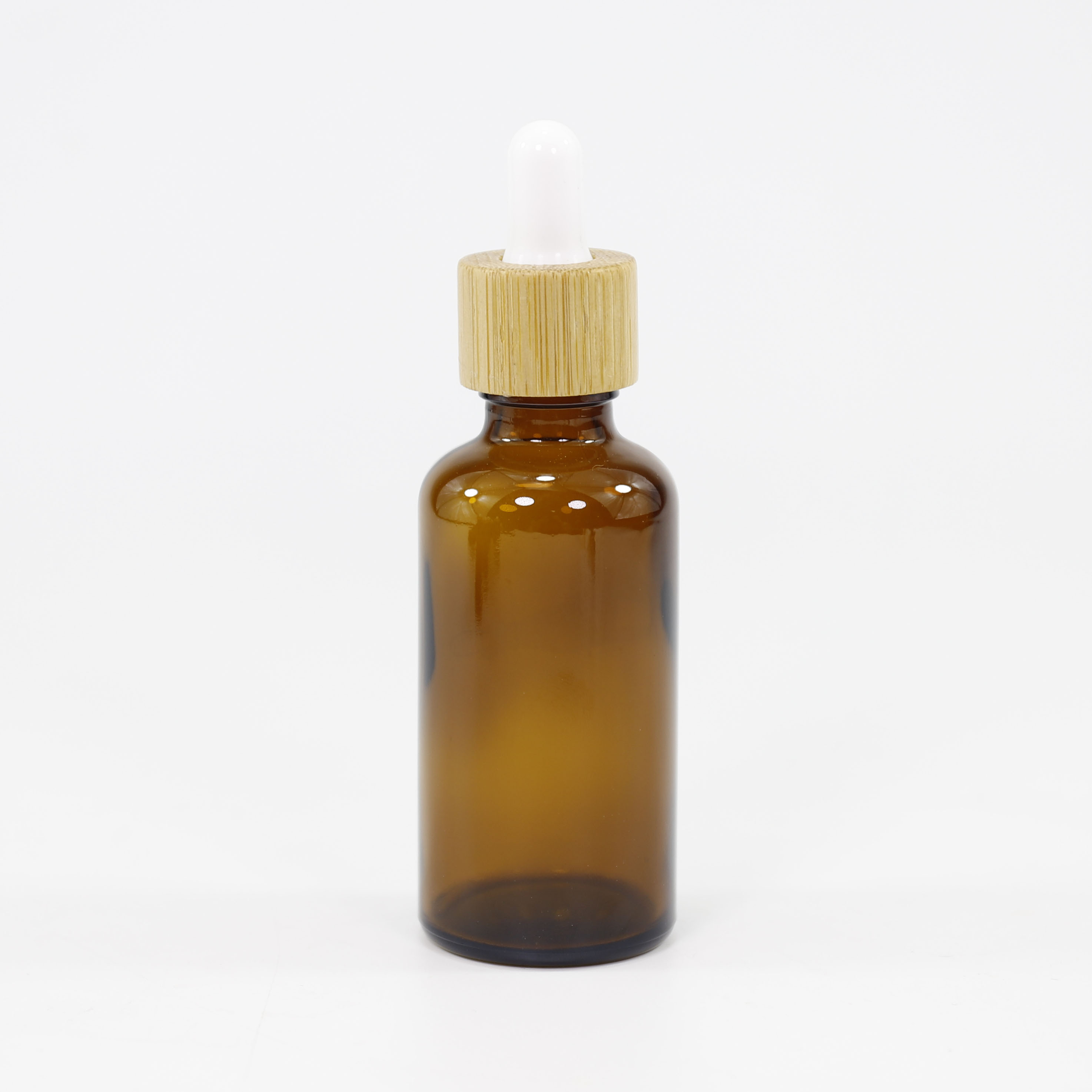 30ml 50ml 100ml Aamber Essential Oil Dropper Bottle with Bamboo Dropper cap