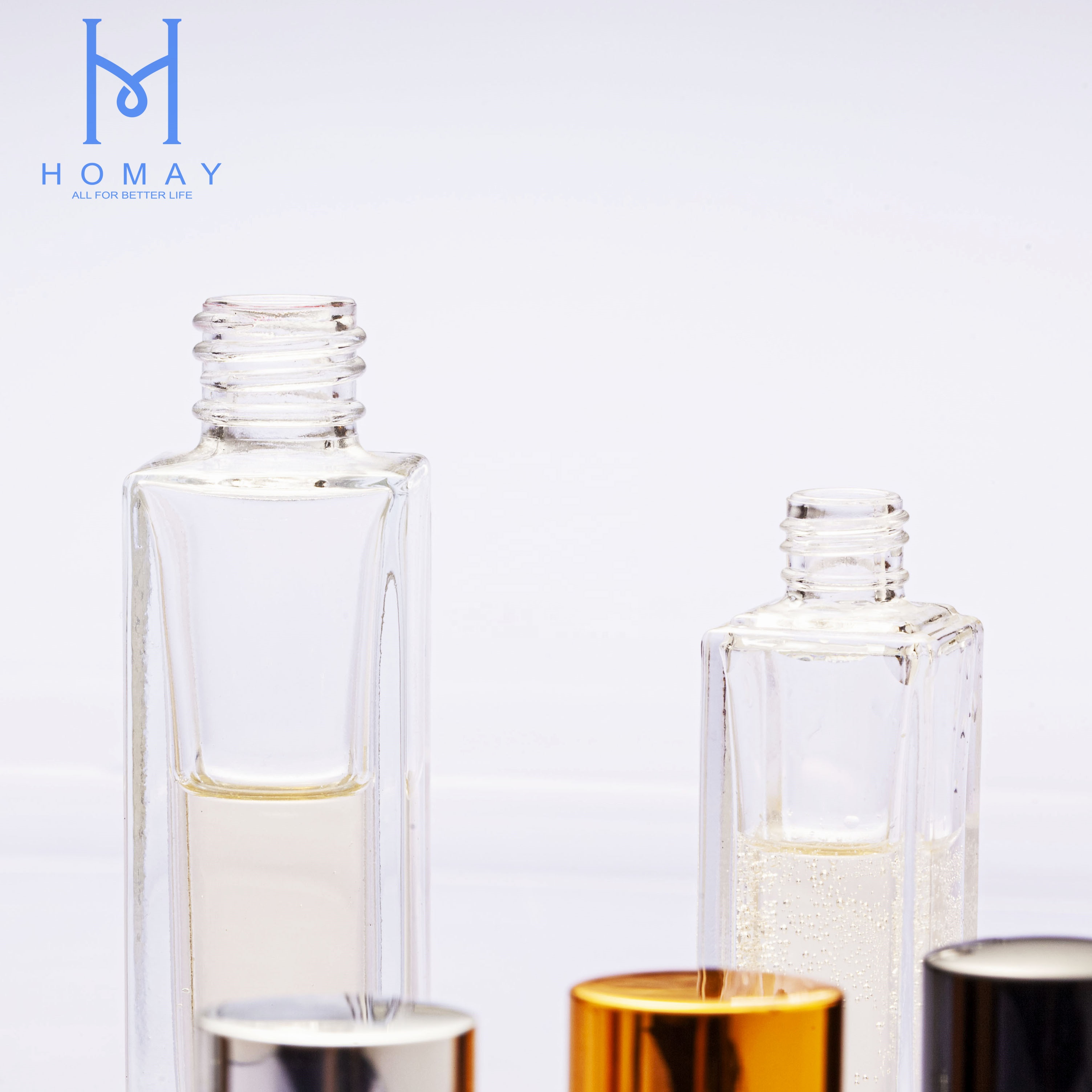 30ml,50ml,100ml Accepted customization empty flat square round shape 50ml perfume glass bottle with pump sprayer