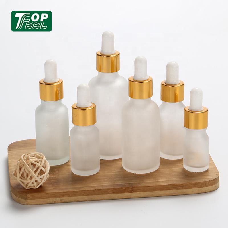 30ml 50ml 100ml Aluminum Liquid Reagent Gold Luxury Glass Dropper Bottle in Stock