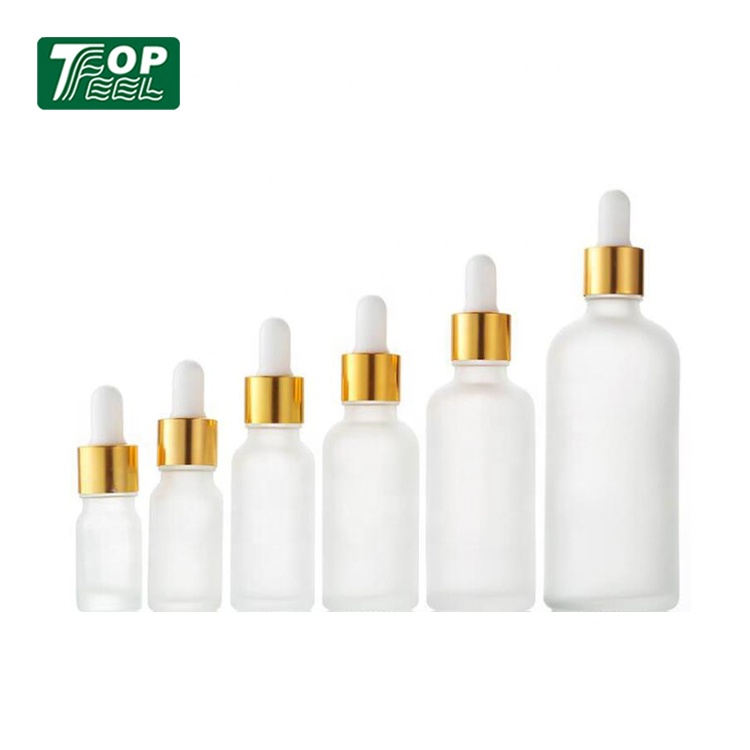 30ml 50ml 100ml Aluminum Liquid Reagent Gold Luxury Glass Dropper Bottle in Stock
