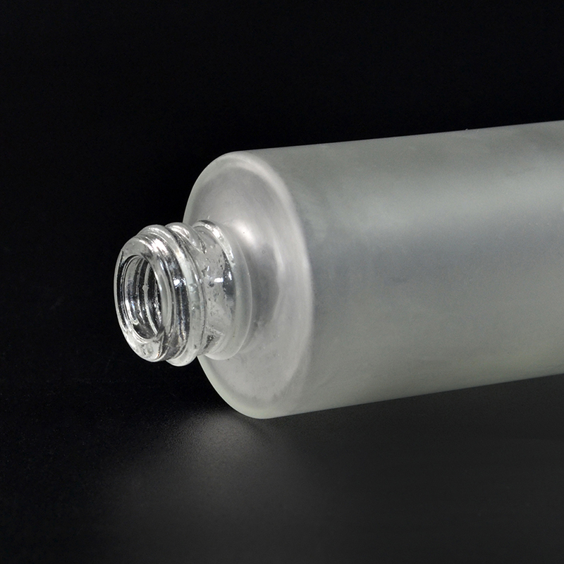 30ml 50ml 100ml Bamboo Cap Clear Frosted Glass Lotion Cream Pump Bottle for Shampoo Body Wash