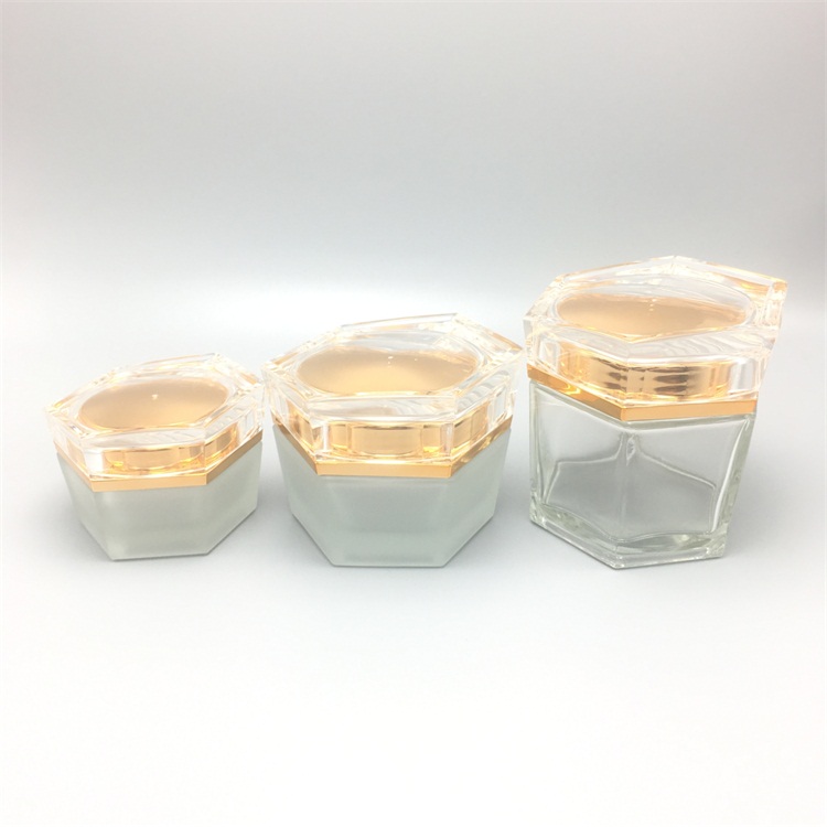30ml 50ml 100ml Clear frosted empty cream cosmetic jars glass