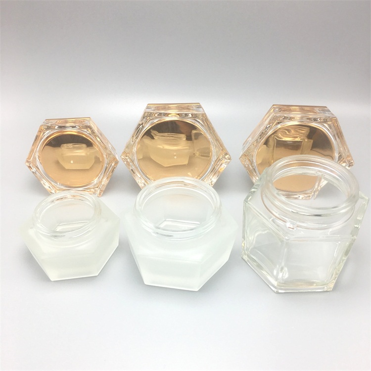 30ml 50ml 100ml Clear frosted empty cream cosmetic jars glass