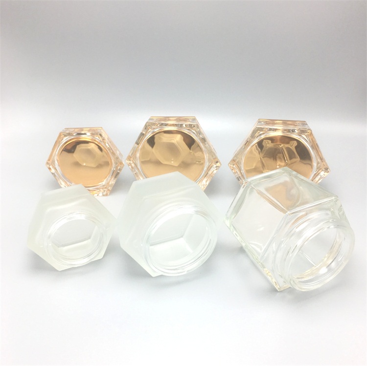30ml 50ml 100ml Clear frosted empty cream cosmetic jars glass