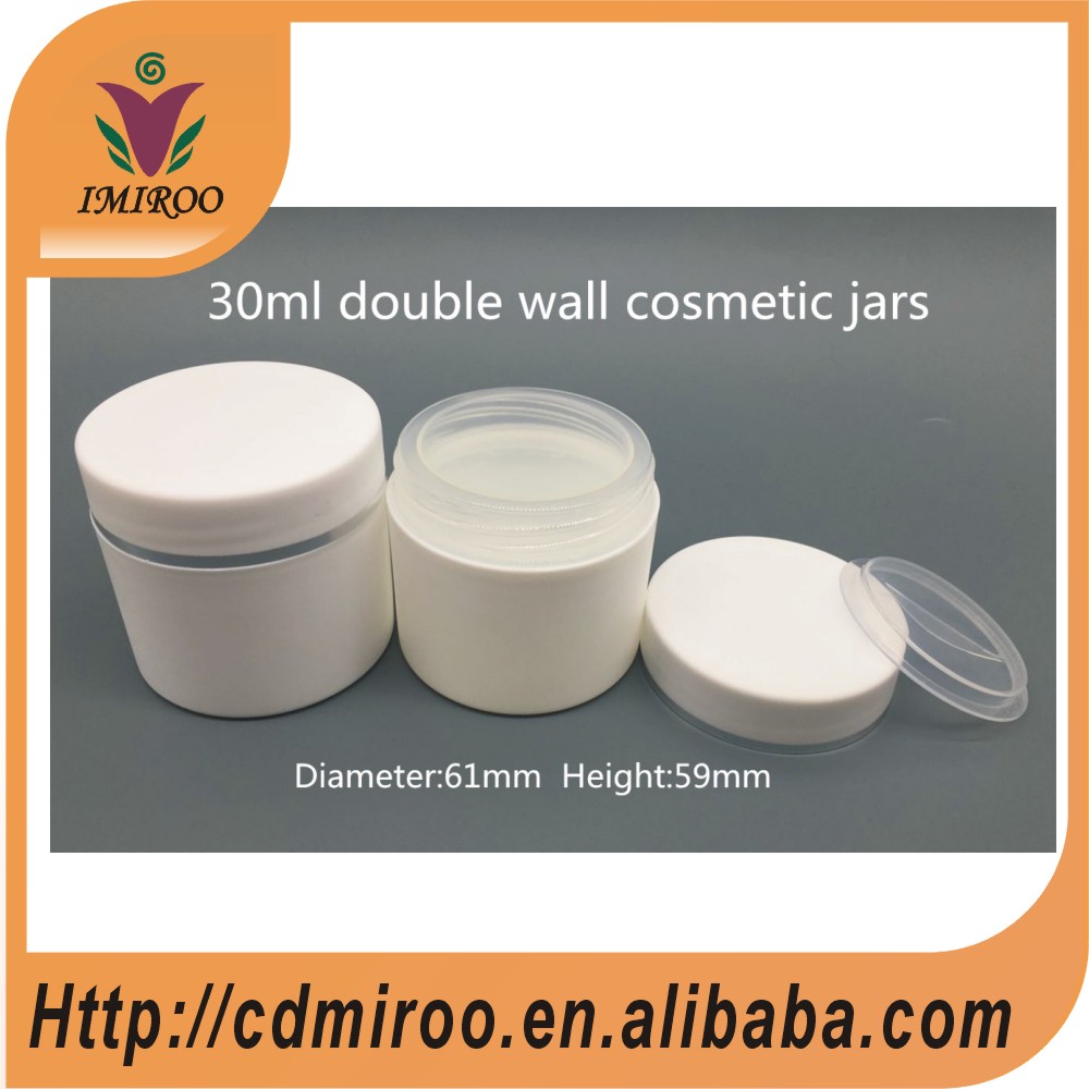 30ml/50ml/100ml Double Wall Plastic Jars,cosmetic jar,cream jar For Cosmetic Products