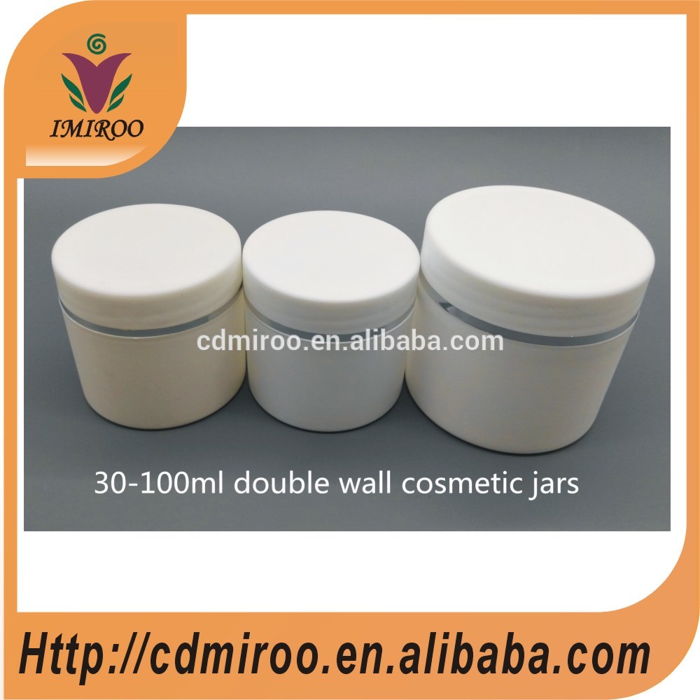 30ml/50ml/100ml Double Wall Plastic Jars,cosmetic jar,cream jar For Cosmetic Products